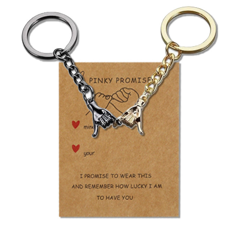 Couple Hand in Hand Creative Metal Keychain Personalized Men's and Women's Fashion Valentine's Day Pendant