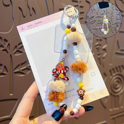 DIY Little Nose Ka Star Man Beaded Mobile Phone Chain Keychain Pendant Female Little Drip Bag Doll Doll Pendant