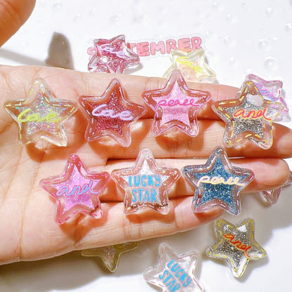 Cave shoes accessories DIY accessories transparent five-pointed star letters fine flash cute shoes flower clothing