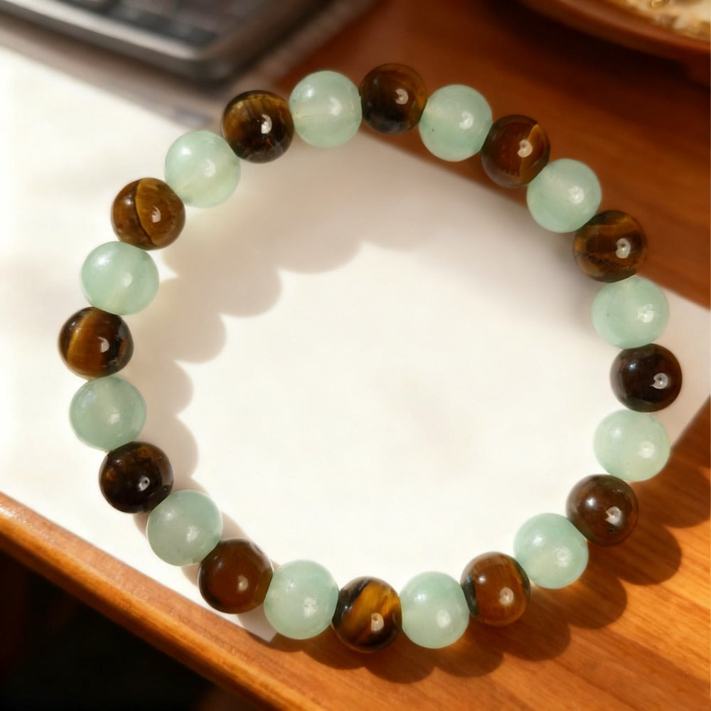 Rough stone bracelet, natural tiger's eye stone bracelet, green Dongling bracelet, high-end jewelry, unisexMoney  Attract Money, Good Luck,  Facilitating Business Negotiations, Boosting Wealth Accumulation, Aiding