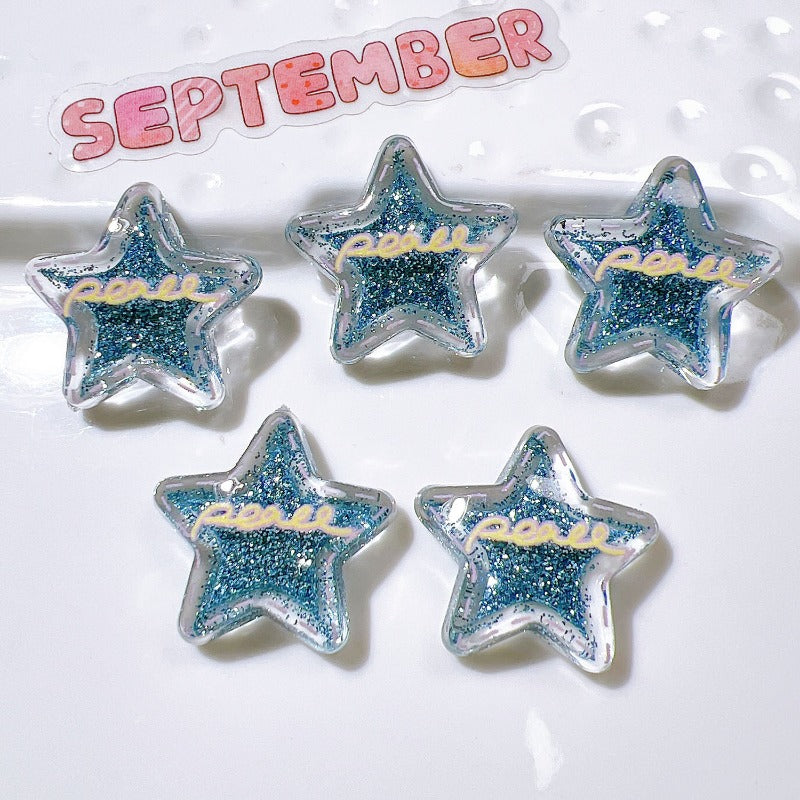 Cave shoes accessories DIY accessories transparent five-pointed star letters fine flash cute shoes flower clothing