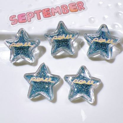 Cave shoes accessories DIY accessories transparent five-pointed star letters fine flash cute shoes flower clothing