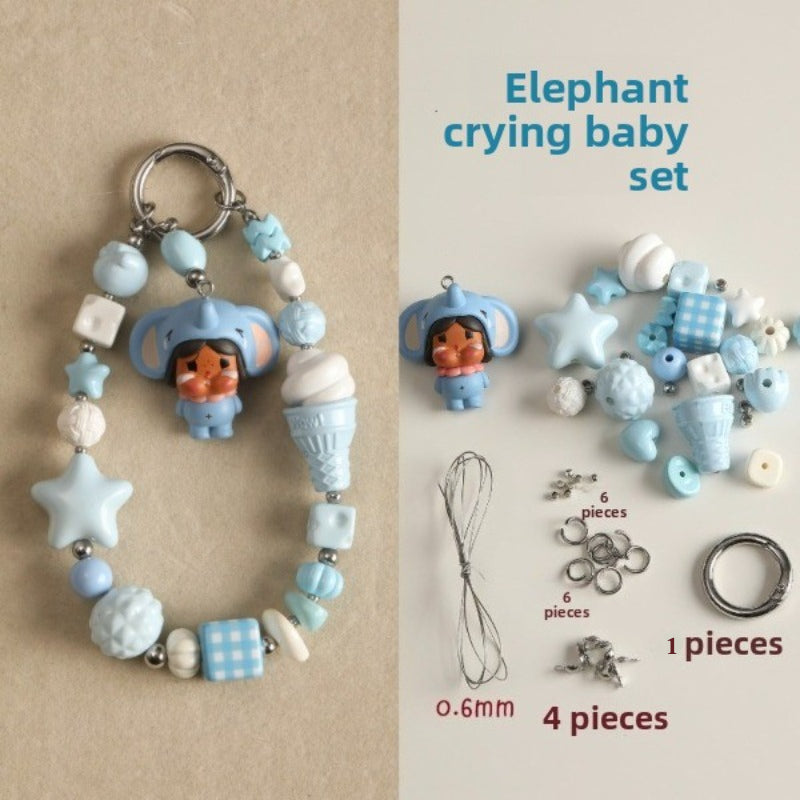 [Complete set] Mobile phone chain cute grain set combination loose beads acrylic paint beaded DIY accessories material beads