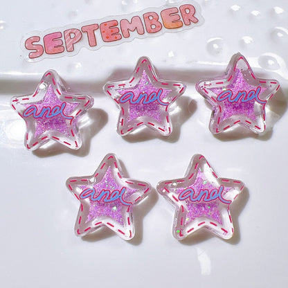 Cave shoes accessories DIY accessories transparent five-pointed star letters fine flash cute shoes flower clothing