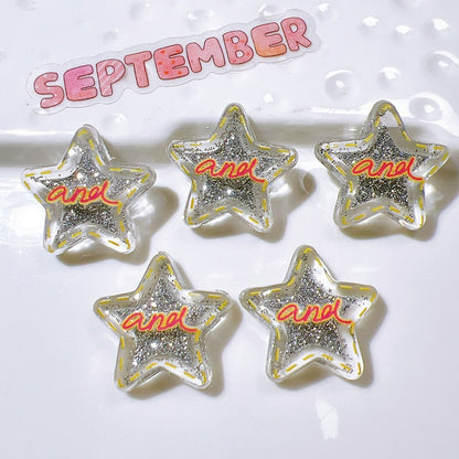 Cave shoes accessories DIY accessories transparent five-pointed star letters fine flash cute shoes flower clothing