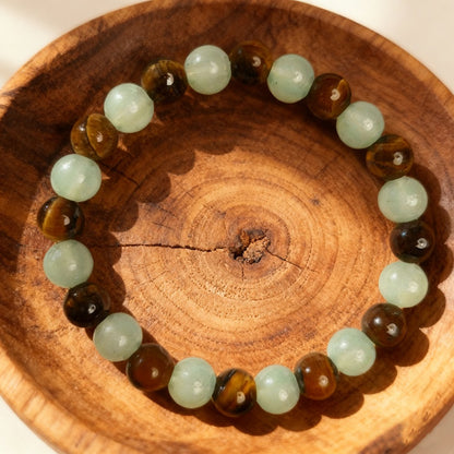 Rough stone bracelet, natural tiger's eye stone bracelet, green Dongling bracelet, high-end jewelry, unisexMoney  Attract Money, Good Luck,  Facilitating Business Negotiations, Boosting Wealth Accumulation, Aiding