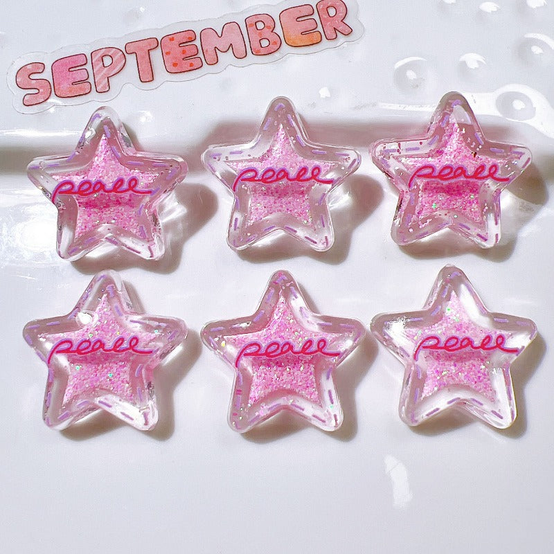 Cave shoes accessories DIY accessories transparent five-pointed star letters fine flash cute shoes flower clothing