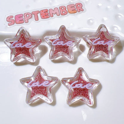 Cave shoes accessories DIY accessories transparent five-pointed star letters fine flash cute shoes flower clothing