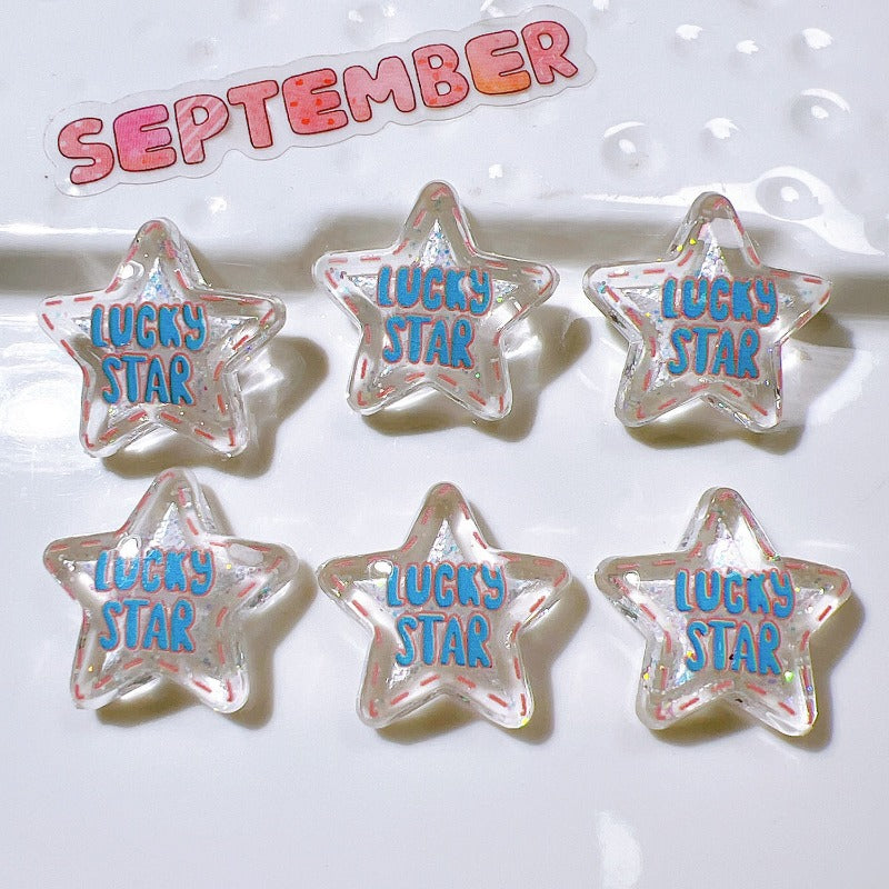Cave shoes accessories DIY accessories transparent five-pointed star letters fine flash cute shoes flower clothing